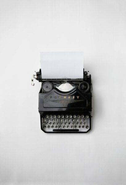 Image of a typewriter from abov